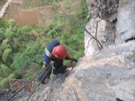 Rock climbing route development in Yangshuo China